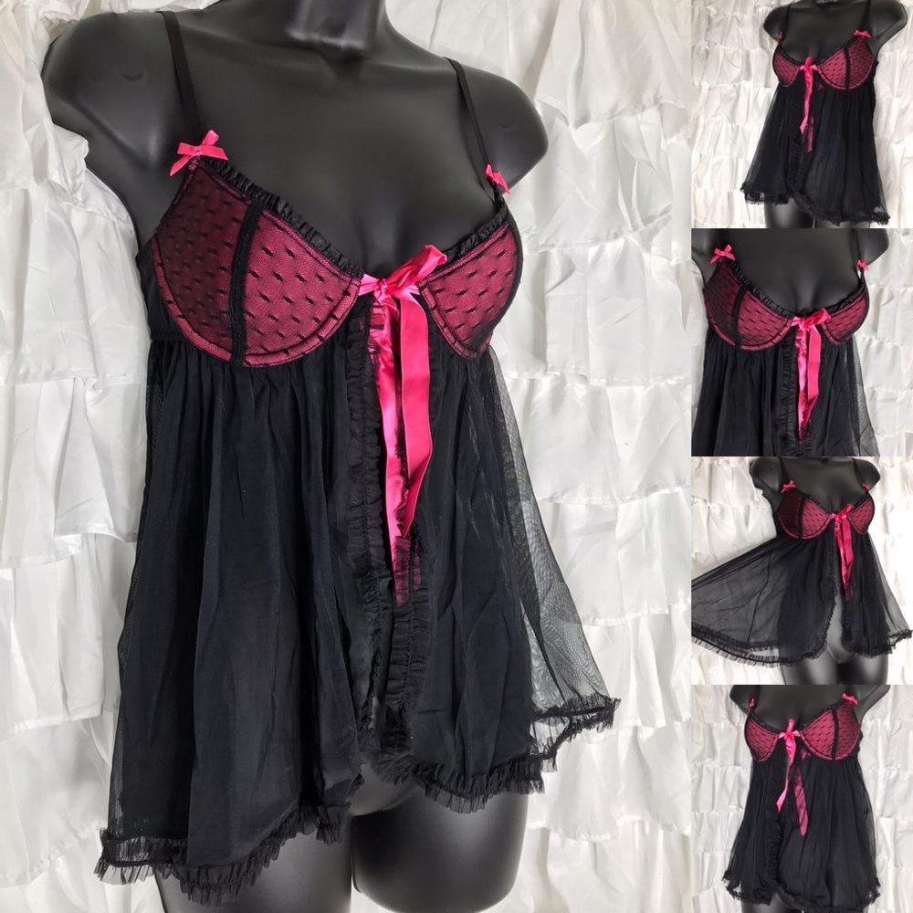 Sexy little things black sheer nighty size 34B